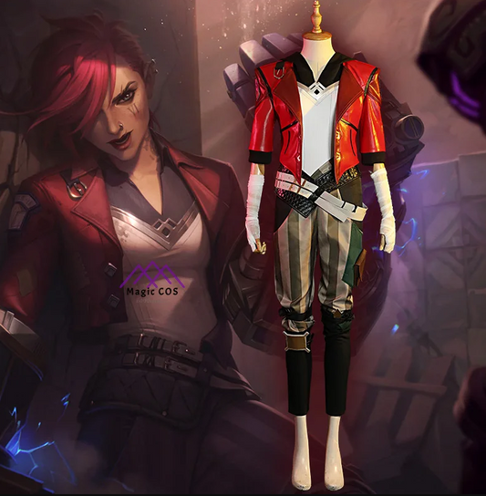 Arcane Vi Cosplay Costume – League of Legends (LOL) Inspired Leather Outfit