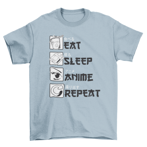 Eat Sleep Anime Repeat T-Shirt